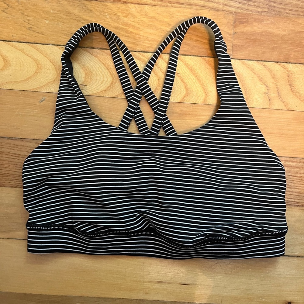 Lululemon Energy Bra Black White Stripes